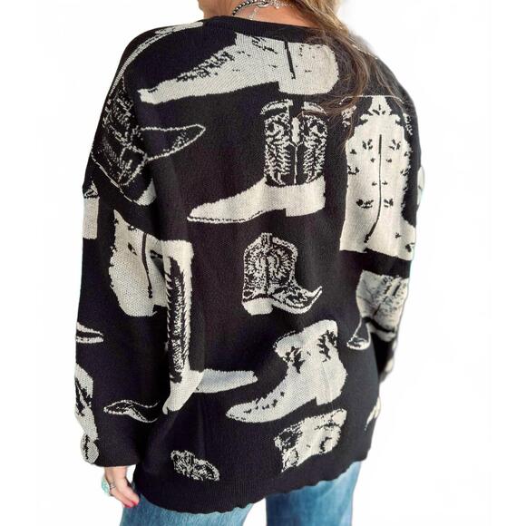 NEW 2FLYCO the west wrangler sweater in blue - Picture 6 of 7